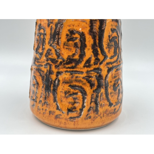 250 - A 1970s West German Schlossberg 236/20 orange fat lava vase