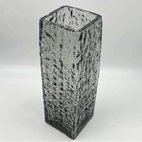 262 - A mid 20th century Whitefriars style textured grey glass vase - approx. 29cm high