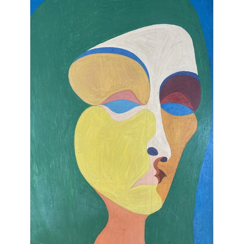 217 - A mid 20th century framed John Marshall cubist oil on board - approx. 97cm high x 76cm wide