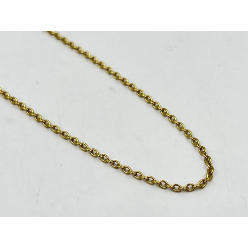 2217 - A hallmarked Birmingham 18ct gold chain necklace - approx. gross weight 4.37g and 42cm long