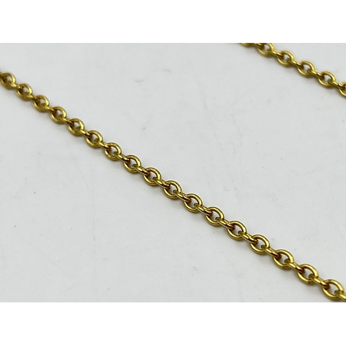 2217 - A hallmarked Birmingham 18ct gold chain necklace - approx. gross weight 4.37g and 42cm long