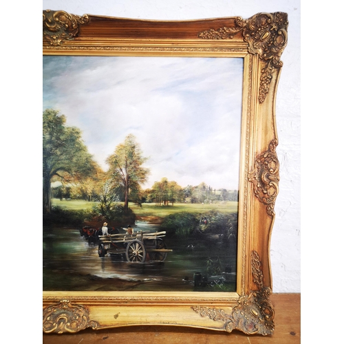 231 - A late 20th century gilt framed oil on board, signed C. Wade and dated 1983 - approx. 77cm high x 10... 