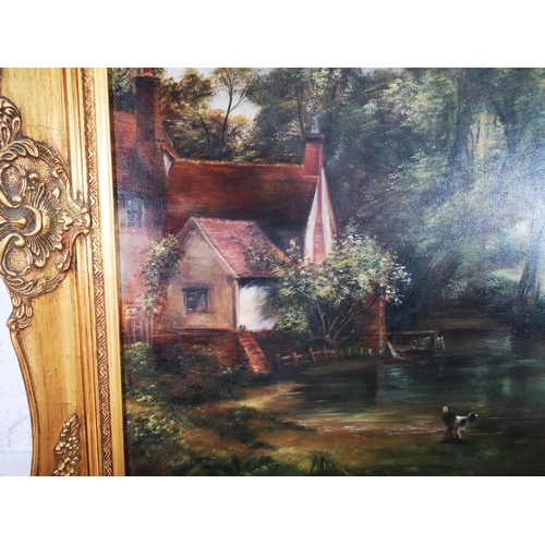 231 - A late 20th century gilt framed oil on board, signed C. Wade and dated 1983 - approx. 77cm high x 10... 