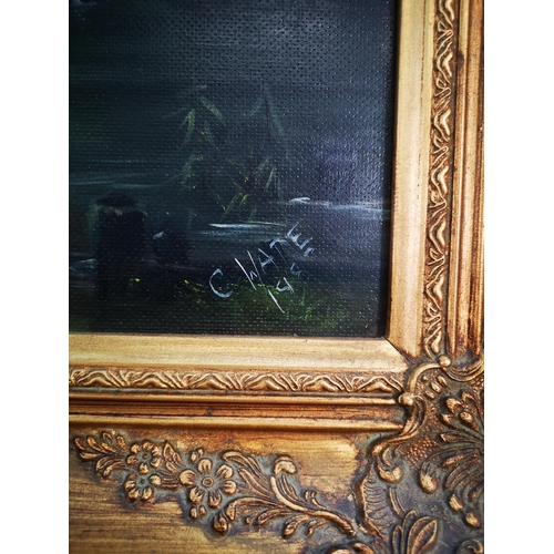 231 - A late 20th century gilt framed oil on board, signed C. Wade and dated 1983 - approx. 77cm high x 10... 