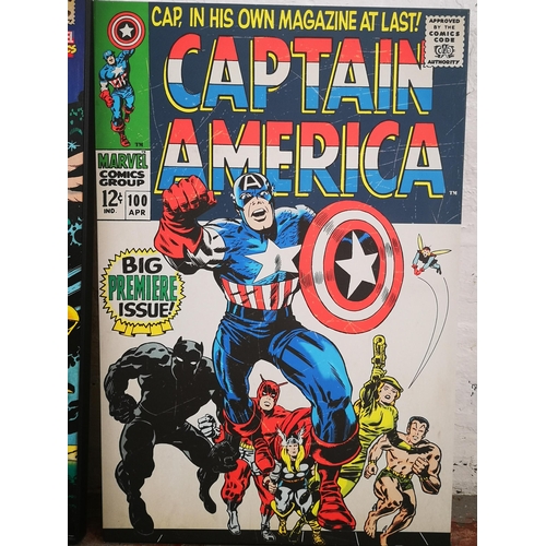 236 - Two Marvel Comics canvas prints - largest approx. 94cm high x 62cm wide