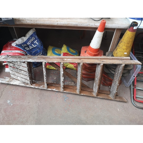 839 - A collection of DIY related equipment to include traffic cones, Hanson Fast Set post mix aggregate m... 