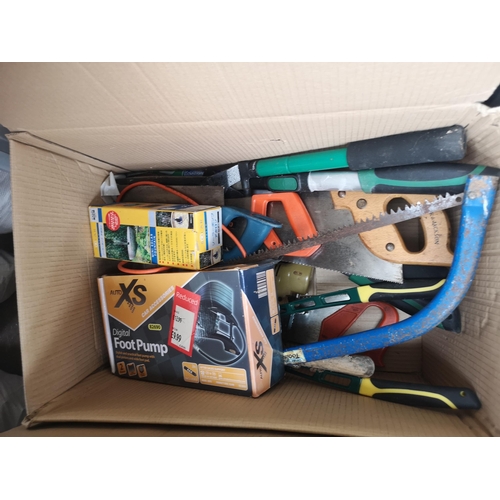 893 - Three boxes containing tools to include Black & Decker plunge router, cased masonry drill bit sets, ... 