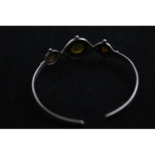 2168 - Three .925 silver amber bracelets - approx. gross weight 37g