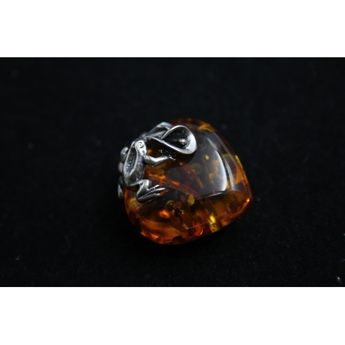 2175 - Four .925 silver statement amber pendants - approx. gross weight 63g