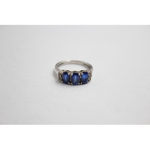 2191 - Three TGGC .925 silver gemstone dress rings - approx. gross weight 8g