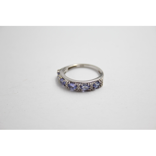 2191 - Three TGGC .925 silver gemstone dress rings - approx. gross weight 8g