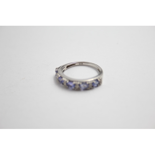 2191 - Three TGGC .925 silver gemstone dress rings - approx. gross weight 8g