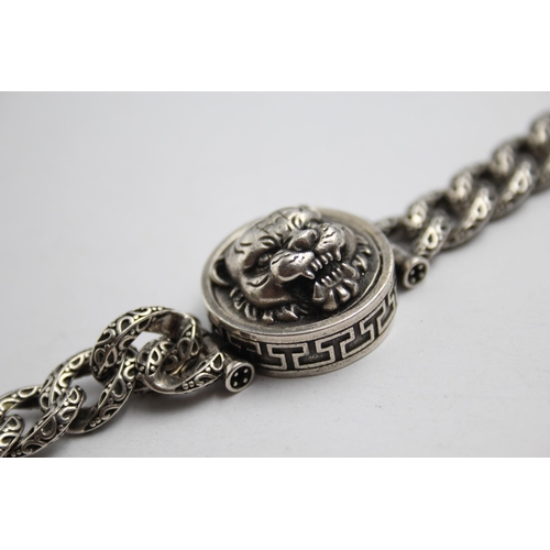 2193 - A .925 silver leopard statement bracelet - approx. gross weight 61g