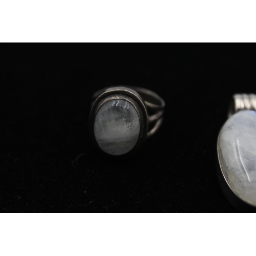 2194 - Four pieces of .925 silver moonstone jewellery - approx. gross weight 34g