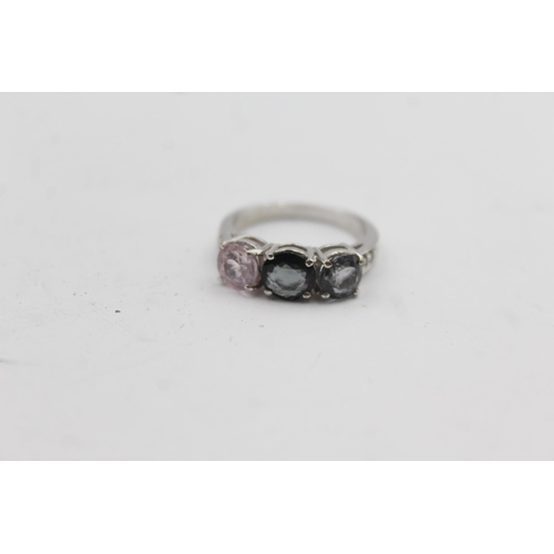 2196 - Two TGGC .925 silver gemstone dress rings - approx. gross weight 7g