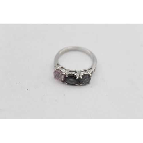 2196 - Two TGGC .925 silver gemstone dress rings - approx. gross weight 7g