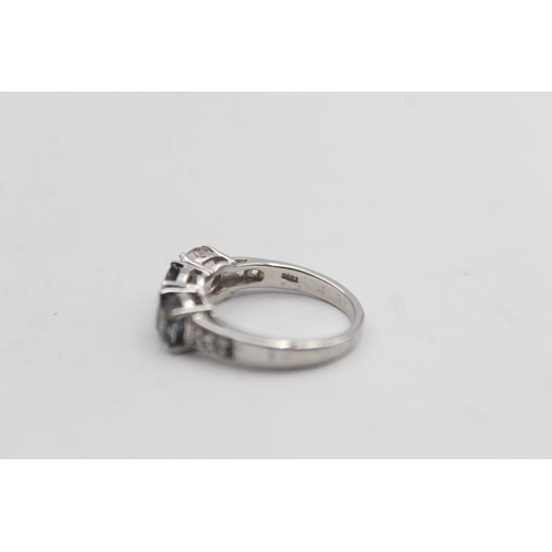 2196 - Two TGGC .925 silver gemstone dress rings - approx. gross weight 7g