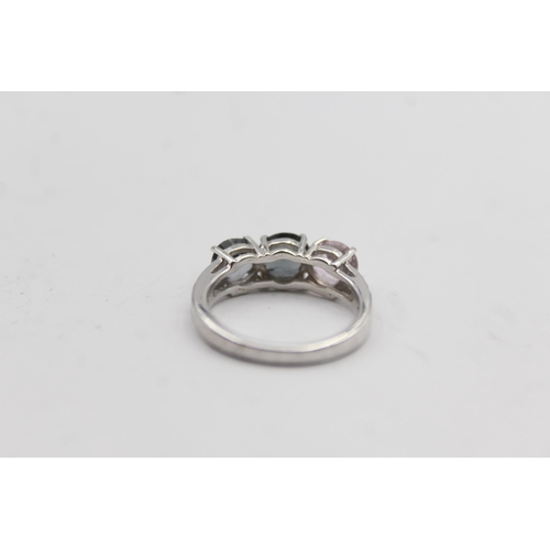 2196 - Two TGGC .925 silver gemstone dress rings - approx. gross weight 7g