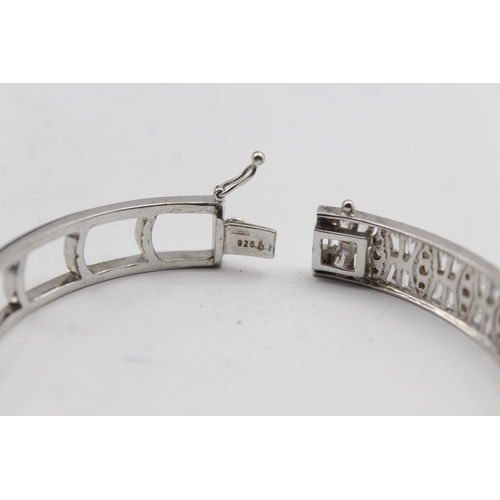 2204 - A .925 silver and CZ statement bangle - approx. gross weight 24g