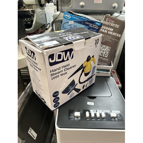 657 - Six items to include boxed Beldray 6ltr air cooler, boxed JDW hand held steam cleaner, De'Longhi Bam... 