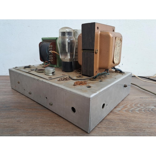 523 - Two items of vintage valve hi-fi, one Leak Point One Plus pre-amp and one unbadged (possibly Leak) a... 