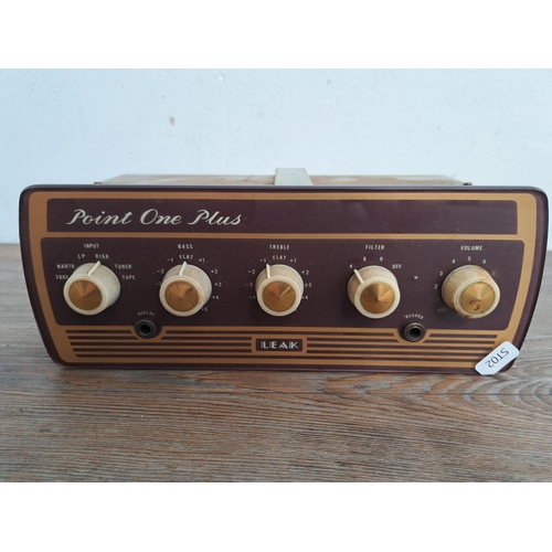 523 - Two items of vintage valve hi-fi, one Leak Point One Plus pre-amp and one unbadged (possibly Leak) a... 