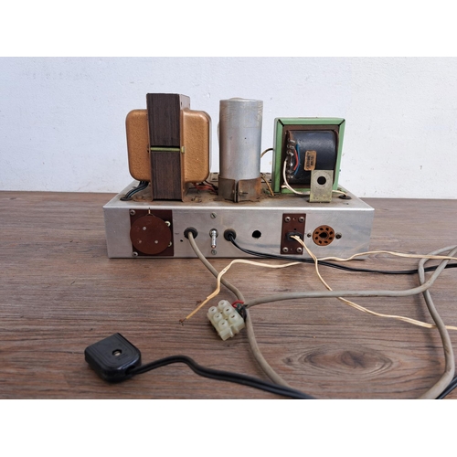 523 - Two items of vintage valve hi-fi, one Leak Point One Plus pre-amp and one unbadged (possibly Leak) a... 