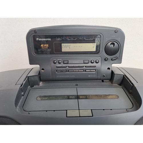 526 - Two items, one Panasonic RX-DY707 portable CD player/radio/twin cassette deck and one boxed pair of ... 