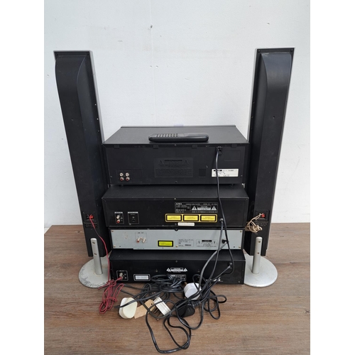 530 - Five items of hi-fi, one Teac W-600R twin cassette deck, one Aiwa XC-700 CD player, one Sony CDP-550... 