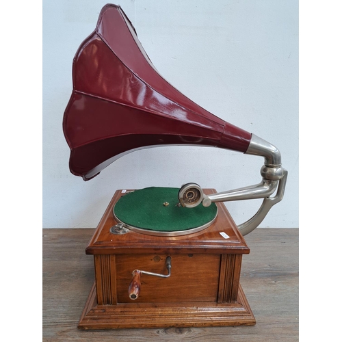 537 - A vintage gramophone fitted with Thorens Extra Sonore Concert Soundbox with spare needles