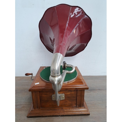 537 - A vintage gramophone fitted with Thorens Extra Sonore Concert Soundbox with spare needles