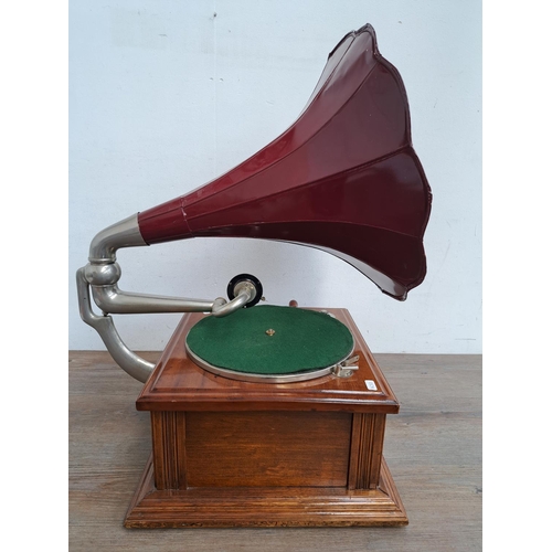 537 - A vintage gramophone fitted with Thorens Extra Sonore Concert Soundbox with spare needles