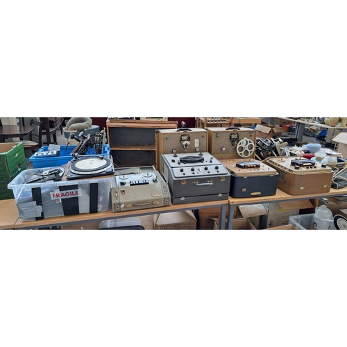 546 - A very large collection of vintage audio electronics to include Brenell, Verdik and Scophony-Baird r... 