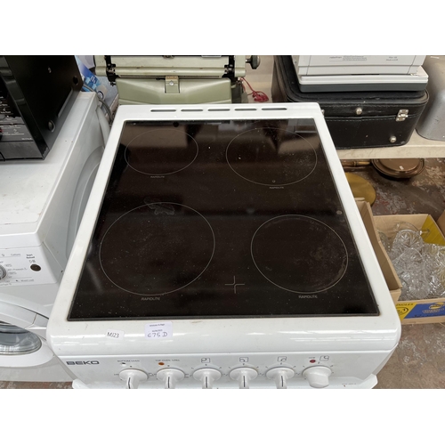 675D - A Beko DVC563A double oven 50cm electric cooker