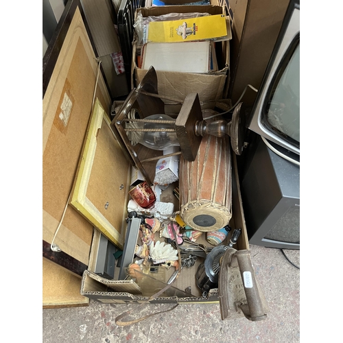 903 - A collection of house clearance items to include vintage Ferguson courier 3 channel television, Will... 