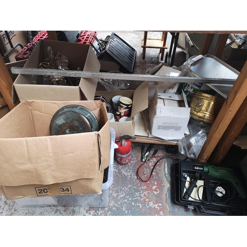 837 - A very large collection of house clearance items to include Metamec onyx and bakelite electric clock... 