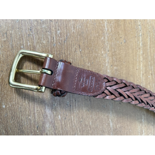 434 - A collection of men's leather belts to include Levi, Ralph Lauren, Coach etc.