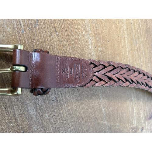 434 - A collection of men's leather belts to include Levi, Ralph Lauren, Coach etc.