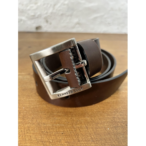 434 - A collection of men's leather belts to include Levi, Ralph Lauren, Coach etc.