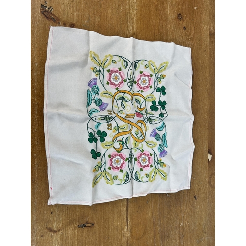 435 - A collection of embroidered and lace table linen