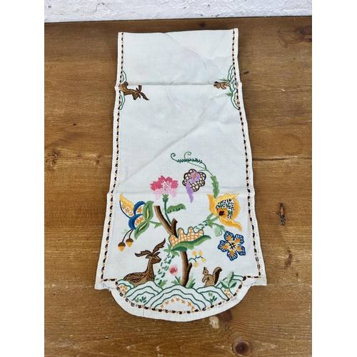 435 - A collection of embroidered and lace table linen