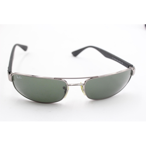 2428 - A pair of Ray-Ban black and chrome sunglasses with case