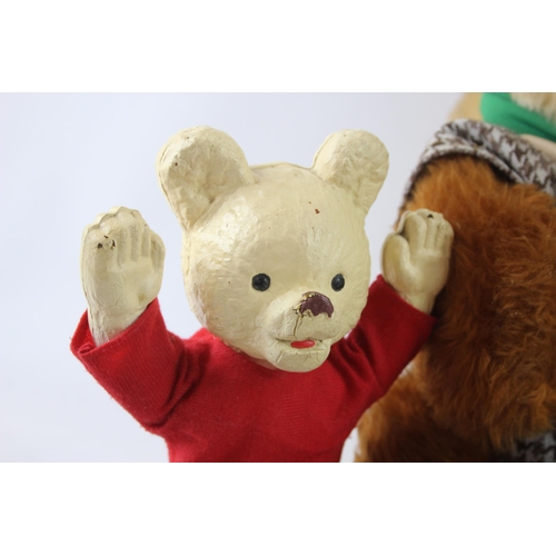 438 - Eight vintage soft toys to include Basil Brush, Rupert Bear, Paddington etc.