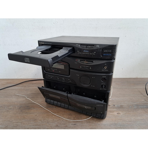 611 - Three items, one Goodmans MD105 CD Mini Hi-Fi system, one Sony CFS-E14L radio cassette-corder and on... 