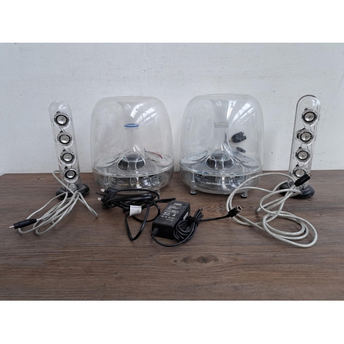 617 - Three Harman-Kardon items, one SoundSticks II, one SoundSticks III and a pair of tweeters