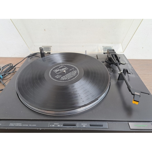 620 - Two Sony items, one PS-LX 320 fully automatic stereo turntable system and one RDR-HXD 890 DVD record... 