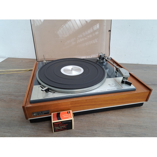 624 - A Goldring Lenco GL-75 turntable with mounted Shure M75EJ type two cartridge