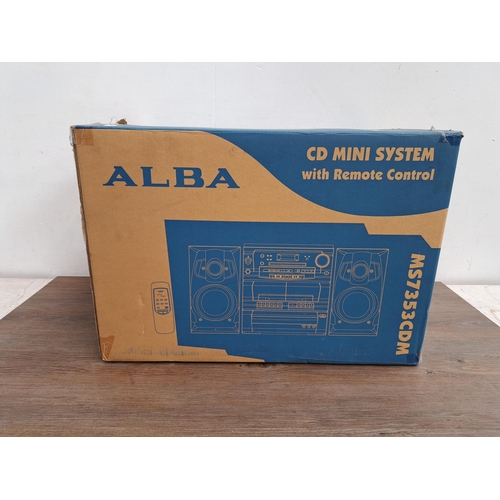 627 - A boxed Alba SD mini system with remote control model no. MS7353SDM