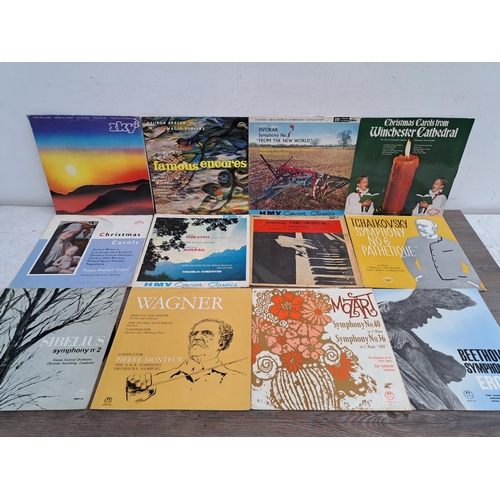 647 - A collection of classical and compilation vinyl records to include Bach, Mozart, Tchaikovsky etc.