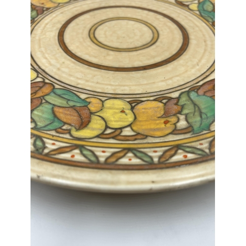 296 - An Art Deco Charlotte Rhead for Crown Ducal Fruit Border no. 5802 wall charger - approx. 36cm diamet... 